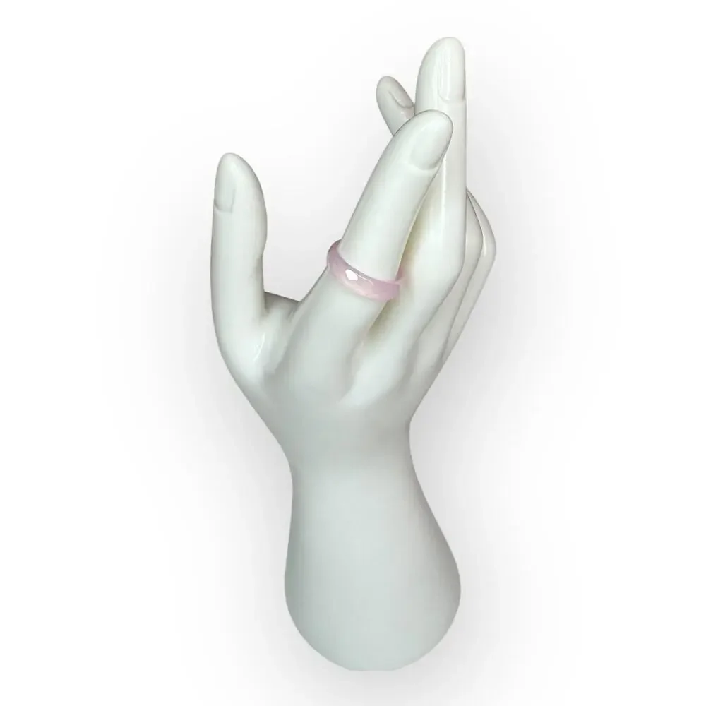 Vintage Pink Agate Stacking Ring‎ Size 6.5